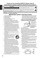 Sanyo DP55441 TV Operating Manual